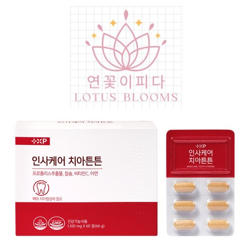 인사케어 치아튼튼 치아에 도움되는 건강기능식품 코랄칼슘 프로폴리스추출물 비타민C 아연, 1개, 120정