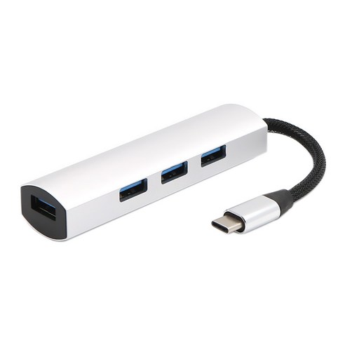 Retemporel USB C 허브 휴대용 4 In 1 Type-C 포트 허브 태블릿 게임 콘솔 IPad Pro 노트북에 적합, 1개, 은