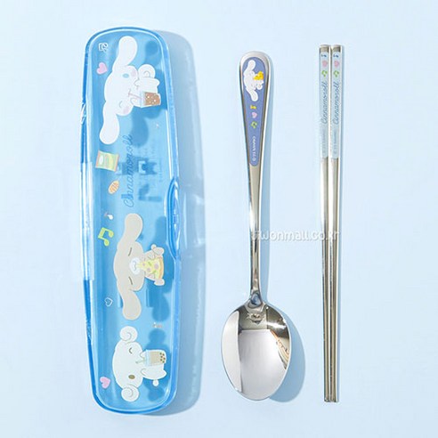 산리오 캐릭터즈 올스텐 수저 케이스 세트 숫가락 젓가락 휴대용, 시나모롤, case + spoon +chopsticks, 1개