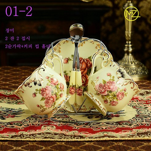 명품커피잔 커피캐리어 소맥잔 프리미엄 커피잔 세트 세라믹 컵 세트 순수작업으로 고급스럽고 거실 침실 사무실에 많이 사용하시면 좋습니다, 01-2