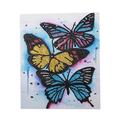 DIY 5D 다이아몬드 페인팅 특수 드릴 크로스 크래프트 스티치 아트 키트 홈 장식, 나비 1, {"사이즈":"25x30cm"}, {"수건소재":"수지 라인 석"}