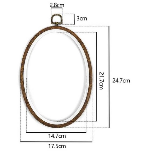 플라스틱 라운드 타원형 사각형 프레임 자수 후프 링 DIY Needlecraft 크로스 스티치 기계 루프 핸드 가정용 봉제 도구, 21 inside 8cm, 1개