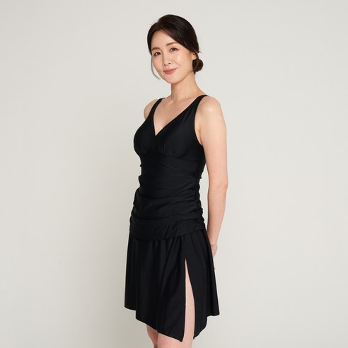 일리카이 여성용 블랙레이디 원피스 수영복 + 랩스커트 세트