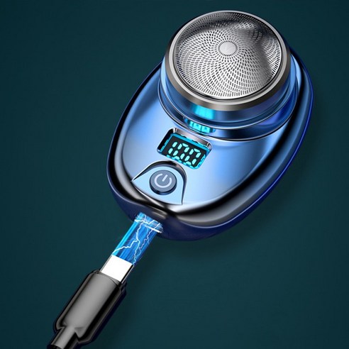 휴대용 미니 전기면도기 스마트 방수 면도기, Type-C 그라디언트 블루