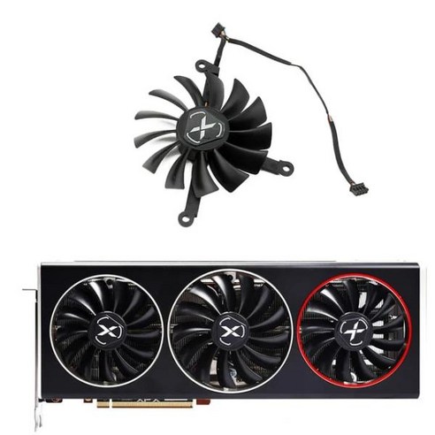 그래픽 카드 팬 CF1015U12S 1X95MM 2X87MM Radeon RX 6700XT 6750XT GPU 팬 XFX 스피드스터 SWFT 309 Rad, 01 A-Fan