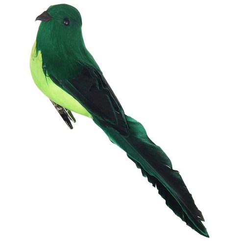 색상 인공 깃털 거품 조류 클램프 가든 트리 장식, 녹색, 19x4.5x7.5cm