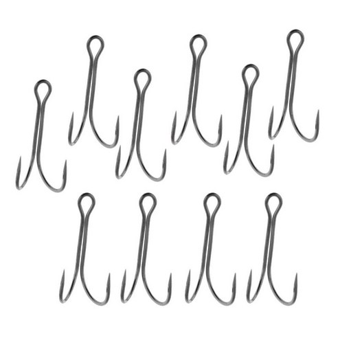 10 pcs 더블 피쉬 훅 탄소강 개구리 두꺼비 후크 1/0 # 2/0, 실버, 설명