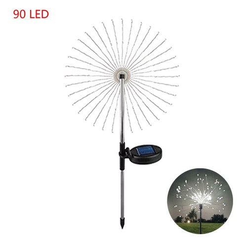 150LED 태양 야외 잔디 민들레 방수 플래시 문자열 조명 잔디 불꽃 램프 정원 크리스마스 장식 안뜰 조명, 2 PCS_90 led white