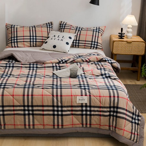 순면여름 워싱 양면 항균 차렵이불 홑이불, 브라운 모던하우스모달이불