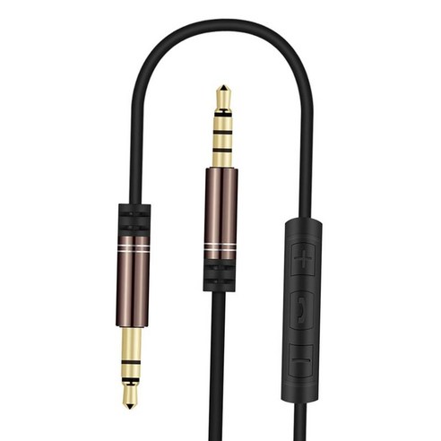 3.5mm 남성 오디오 케이블 스테레오 사운드 변환 마이크 1.2M 길이 커넥터 MP 3 플레이어 분배기 어댑터 디지털 제품, 갈색, 1.2m., 플라스틱