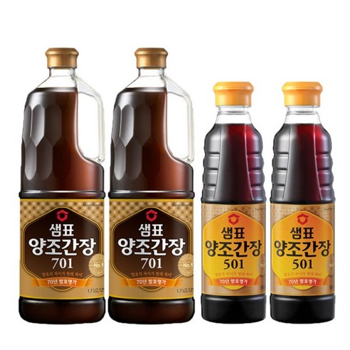 샘표 양조간장701 1.7L 2개 + 양조간장 501 500ml, 6개