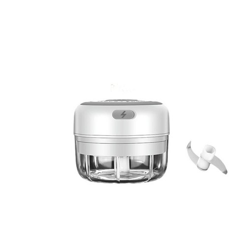 TeeFly USB 충전 전기 MASHER 방수 마늘 그라인더 미끄럼 방지 초퍼 커터 다진 고기에 대 한, 작은 이중 블레이드 화이트