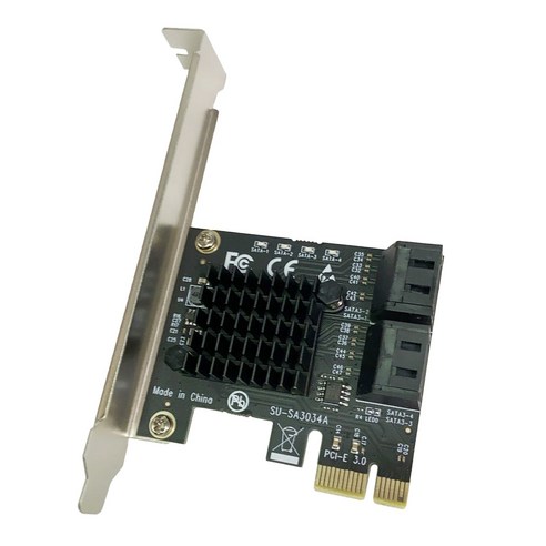 SATA3.0 확장 카드 PCI-E SATA3.0 4 포트 SATA 6Gbps 라이저 카드 IPFS 하드 디스크 어댑터 카드, 보여진 바와 같이, 하나