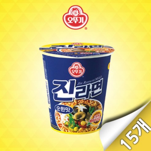 [오뚜기] 진라면 순한맛 미니컵 15입 (65g x 15개), 15개