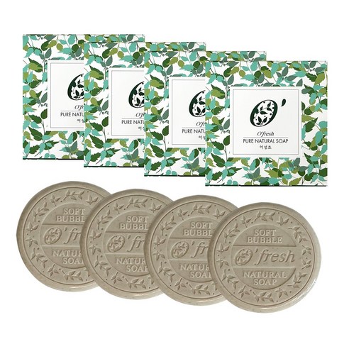 오프레쉬 내추럴 어성초 클렌징 비누, 100g, 4개