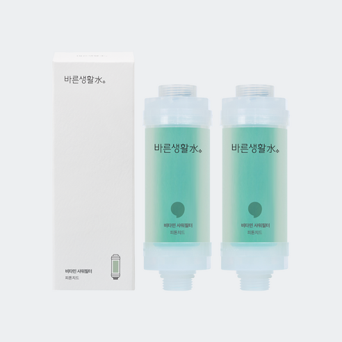 바른생활수 녹물 염소 제거 비타민 샤워필터, 2개, 피톤치드