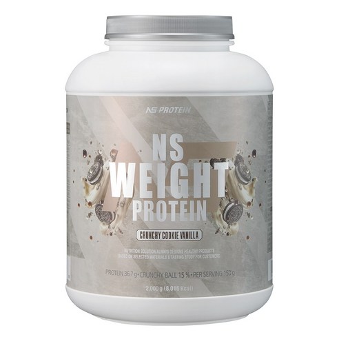 NS 웨이트 프로틴 크런치 2kg 쿠키바닐라 벌크업 프로틴, 1개