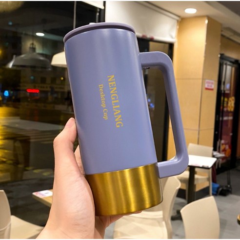 ZZJJC 아이디어 보온병 아이디어 텀블러 아웃도어 보온병, 자주색, 355ml