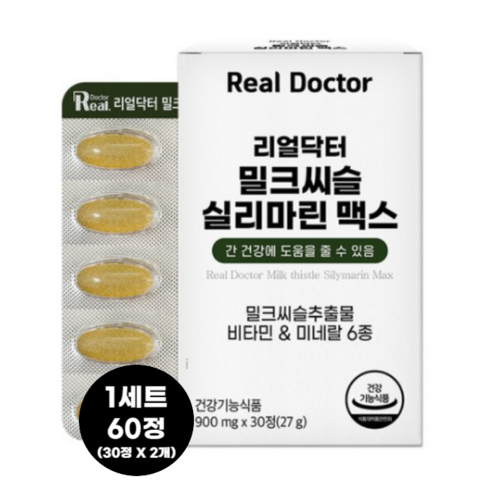 리얼닥터 밀크씨슬 실리마린 맥스, 30정, 1박스