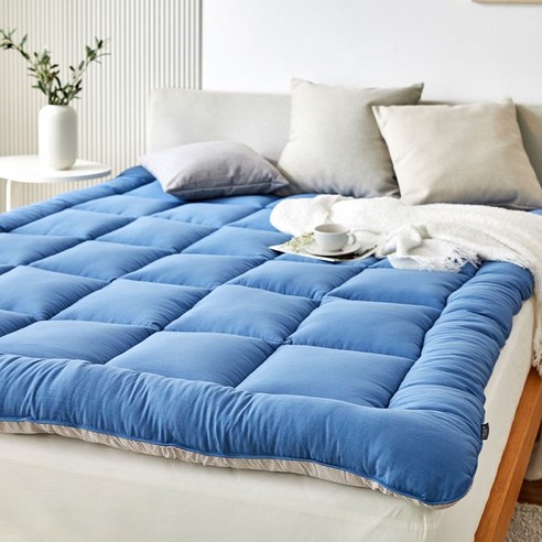 구름 위를 걷는 듯한 숙면, [모던하우스] 푹신한 소프트워싱 퀸 토퍼 블루