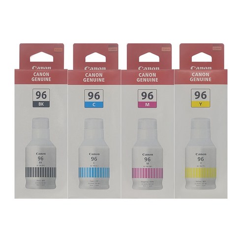 캐논 정품잉크 GI-96 BK C M Y 카트리지, 4색세트 GI-96 (검정+파랑+빨강+노랑), 1개