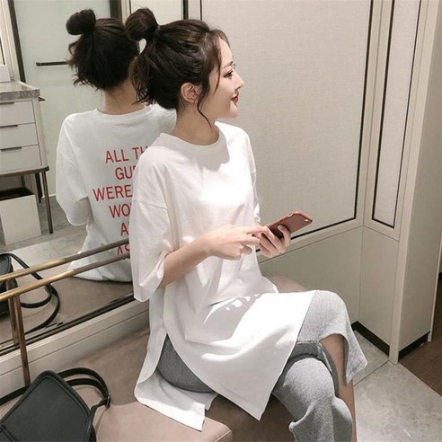 여름 왕홍 가오리 티셔츠 바지 세트 반팔 투피스