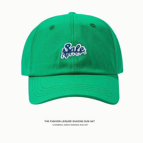 모자 여성 봄 여름 한국 스타일 트렌디 모든 일치 태양 방지 모자 편지 자수 얼굴 보여주는 작은 야구 모자, Saee 오리 혀 녹색