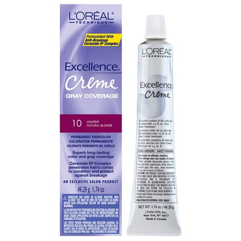 로레알 엑셀런스 크림 그레이 커버리지 49.29g, 10 Lightest Natural Blonde, 1개