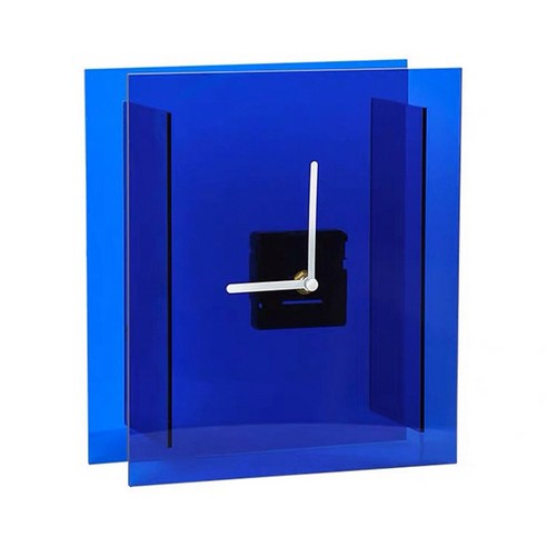 Deoxygene 북유럽 블루 아크릴 시계 현대 디자인 미니멀리스트 데스크탑 사무실 홈 거실 침실 장식, 파란색