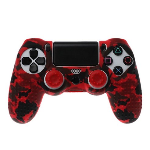 컨트롤러 스킨 미끄럼 방지 그립 실리콘 커버 보호 장치 케이스 PS4 슬림 / PS4 Pro / PS4 Gamepad 2 배 Thumb 그립 캡, 빨간색