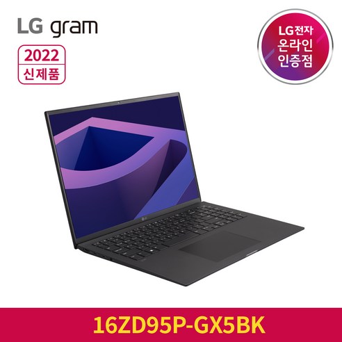 LG그램 2022 신제품 16ZD95P-GX5BK 램8GB/블랙