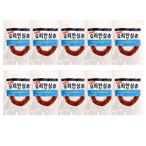 국내수제간식 멍도락 건강한육포츄 강아지껌 터키츄 오리츄, 10개, 오리안심츄, 11g