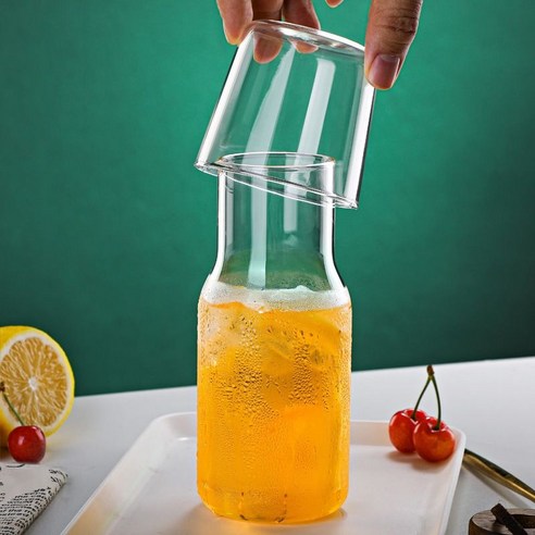 내열 유리컵 1인 음료 찻주전자 얼음 소용량 냉수통 창의 우유컵 간략 주스컵, 트럼펫 1인 음료(주전자 한 잔)
