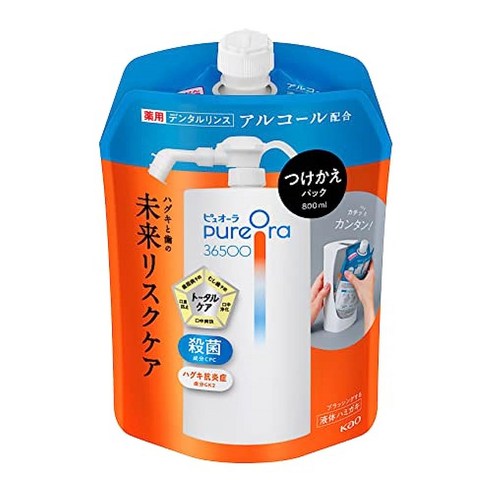 pureora PureOra36500 약용 토탈 케어 덴탈 린스 알코올 리필용 800ml 마우스워시 퓨오라 세구액 치주질환 충치 예방 허그키케어, 1개, 1ml