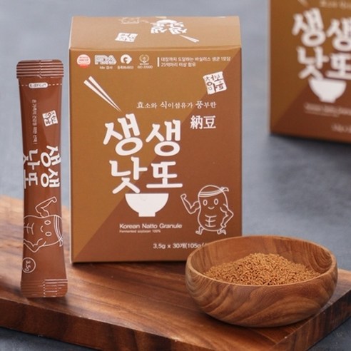 청보마을 [청보마을] 생생낫또(백태) 3.5g 30포 x 2박스 (총 60포), 210g, 1개