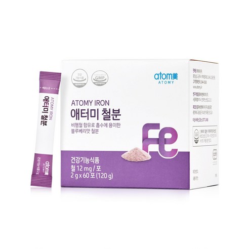 애터미 식물성 철분 비헴철 60포 906 PL, 120g, 1개