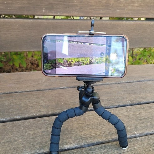 360도 회전 핸드폰 삼각대 – 혼자 여행 촬영 및 셀카용, 1개, 구리+브라운 가죽 여행삼각대