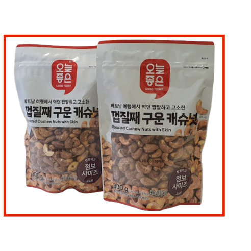 오늘좋은 껍질째 구운 캐슈넛 300g x 1개, 단품 껍질채캐슈넛 Best Top5