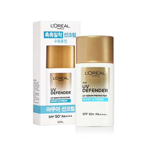 로레알 UV 디펜더 모이스트 앤 프레쉬 선크림 50ml + 5.5ml 로레알썬크림