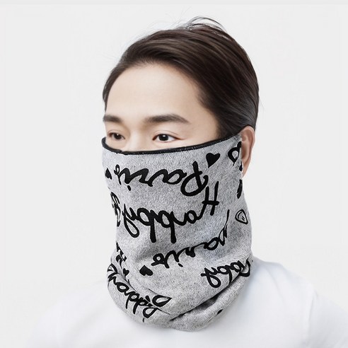 1+1 레터링 멀티 넥워머 두건 겸용 남여공용 방한 스포츠 넥워머, (귀걸이형)그레이 1개+그레이 1개, 귀걸이형, 2개