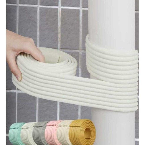 아티론 보온재 파이프 에어컨 동파 방지 겨울 예방 상품, W유형 미색/2m+양면테이프4m, 1개