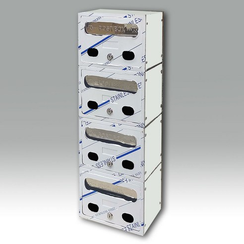 [원진엘앤비] 4단1열(M타입 앞면스텐) 다세대우편함 우체통 우편함