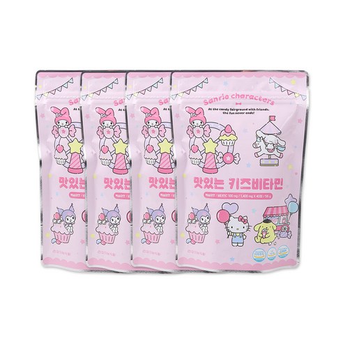 해호 산리오 맛있는 키즈비타민 40정, 4개, 56g