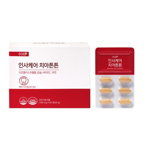 인사케어 치아 탄탄 칼슘 이가 튼튼 프로폴리스 비타민C 영양제
