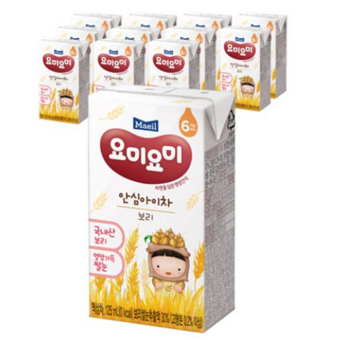 요미요미 매일유업 안심 아이차 125ml, 보리맛, 12개