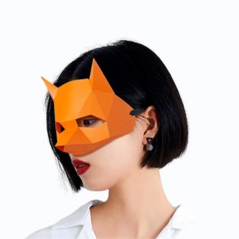 DIY종이반가면 2개입 동물반가면 종이3D가면 생일파티, [CA_068] 2개입_여우