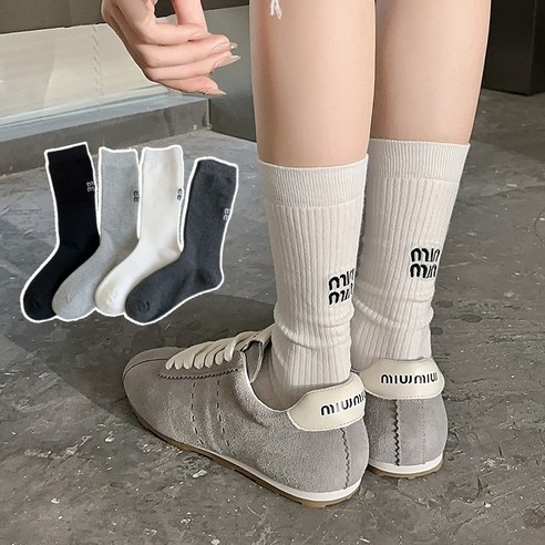 당신의 하루에 포근함을 더하다: 데일리 면 장목 미우양말 4켤레 세트 리뷰 미우미우양말