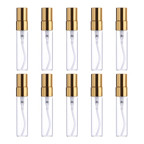 27리빙 간편한 충전 휴대용 향수 공병, 투명 골드 10ml 10개