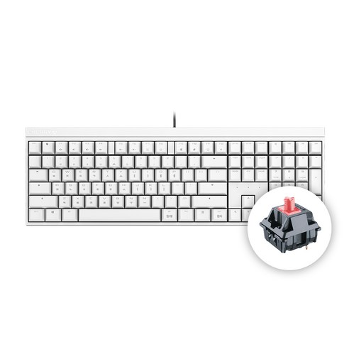 체리 키보드 MX BOARD 2.0S 기계식 유선 게이밍 키보드 (4종 축 선택) / 공식 판매점, 화이트, 저소음적축