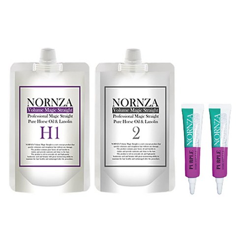 NORNZA 노른자 볼륨매직약 스트레이트 파마약 건강모 H200 1제200ml 2제200ml 1세트 헤어앰플 퍼플2개, H200 건강모 1세트 앰플 퍼플2개, 1개